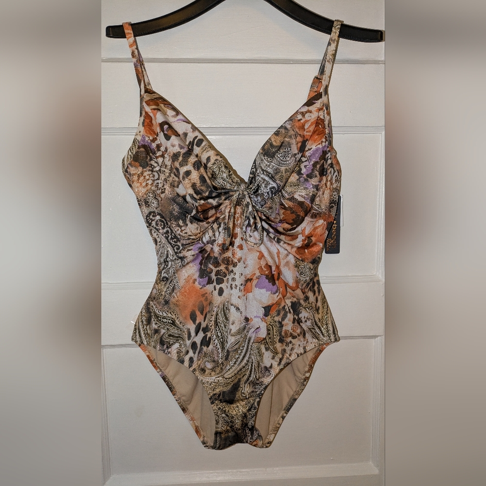 Sizzle Beach Animal Print One-piece Swimsuit, NWT